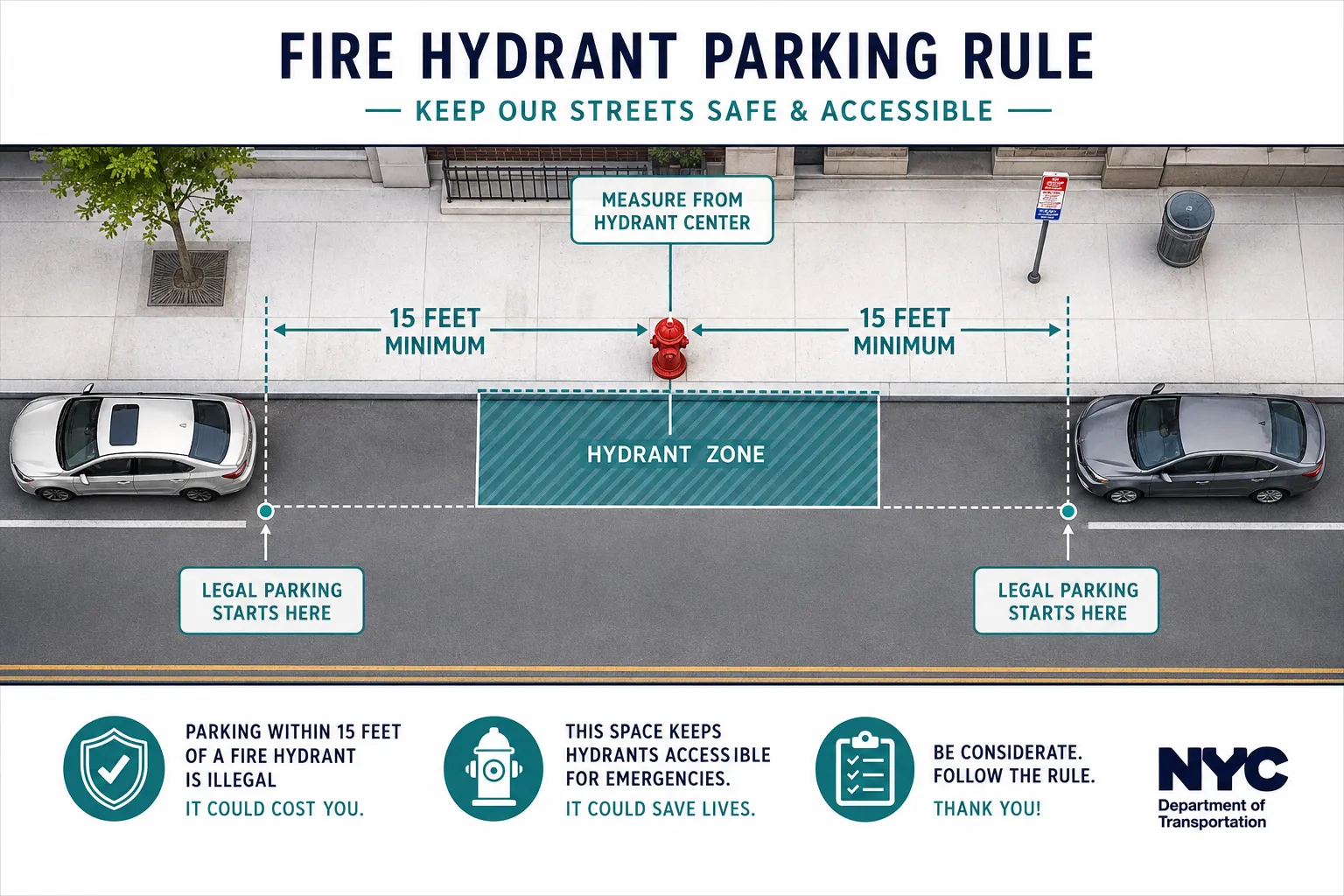 Official NYC Fire Hydrant Parking Distance: The 15-Foot Rule