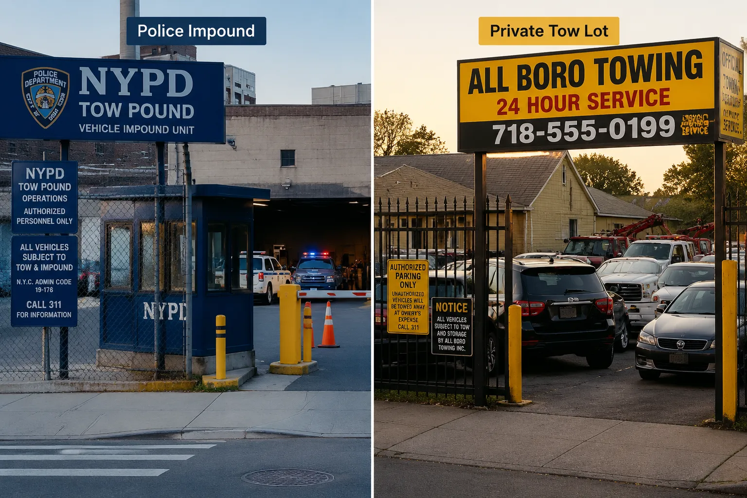 Private Tow Lot Daily Fees in New York City