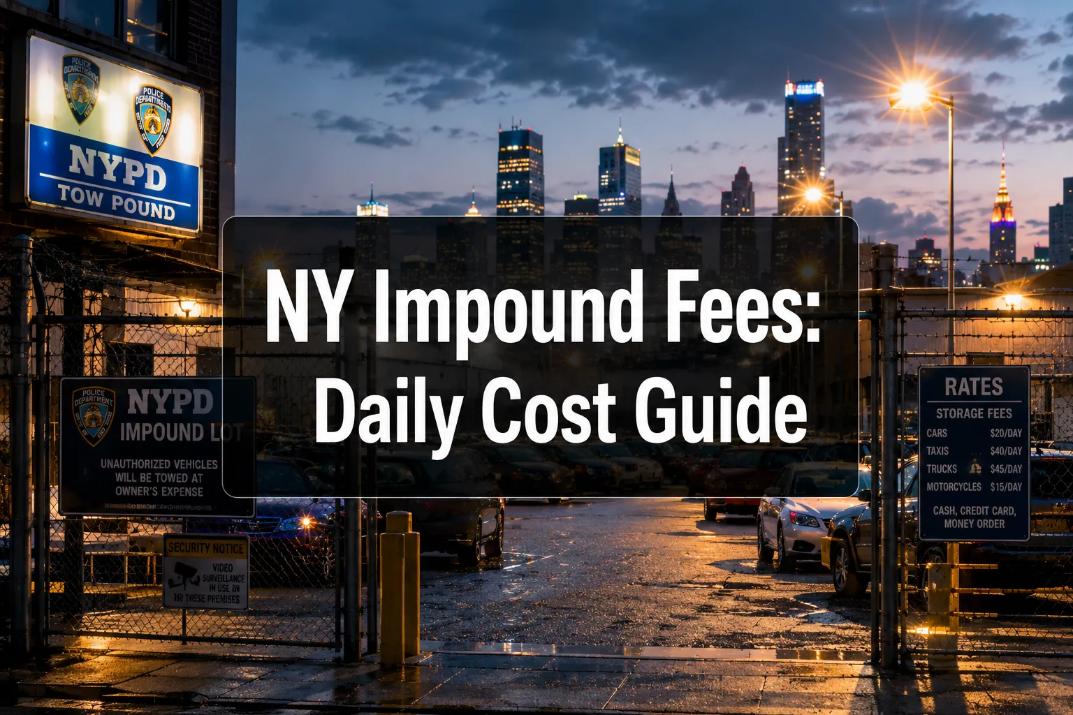 How Much Is Impound Fee Per Day NY: 2026 Official Rate Guide